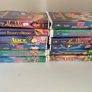 Lot Of 12 Disney “classic”’s Black Label Rare VHS Tapes. TESTED And Working!!!!!
